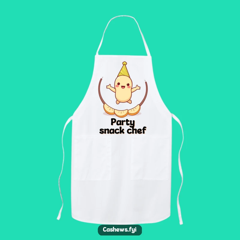 Funny Cashew Party Apron: Jumping Nut Chef Wear, Humorous Celebration Kitchen Gift