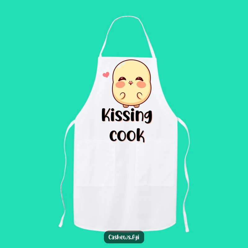 Funny Kawaii Cashew Kiss Apron: Chef's Cheeky Nut Wear, Perfect Funny Gift