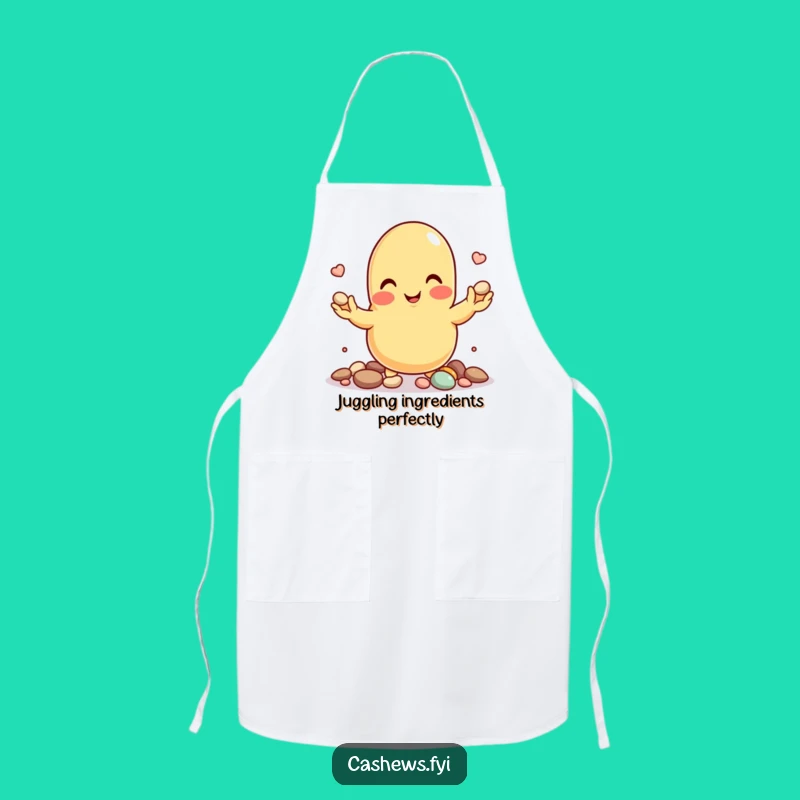 Funny Juggling Cashew Apron - Skillful Nut Kitchen Wear for a Precise Chef