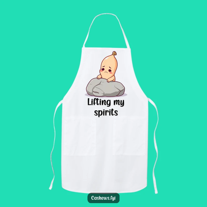 Funny Cashew Chef Apron: Hilarious Cashew Lifting Pebble for Kitchen Adventures