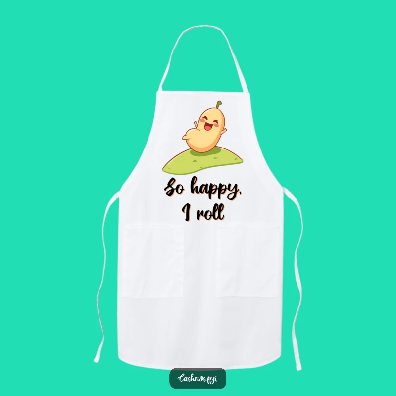 Funny Cashew Apron: Kitchen Fun with Joyful Nut Rolling Downhill