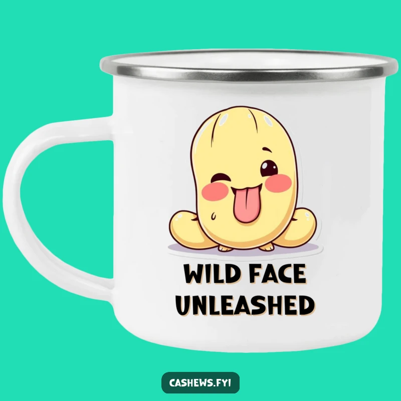 Funny Cashew Wink Camping Mug - Cheeky Sips on the Go!