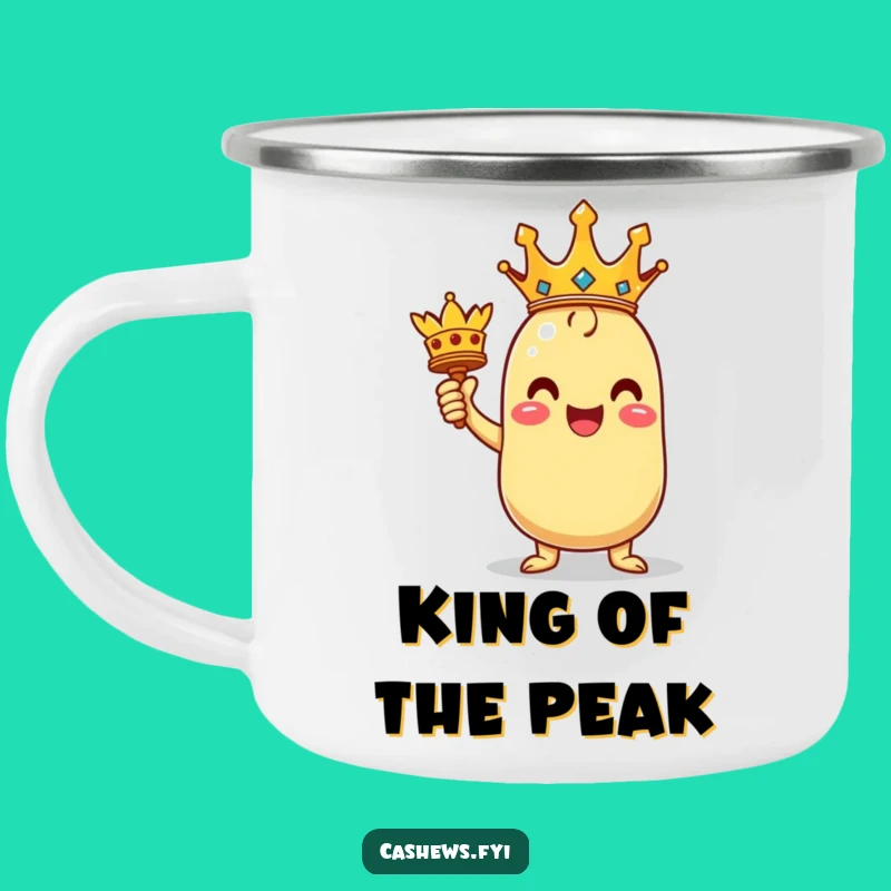 Funny Crowned Cashew Camping Mug: Victory Fuel for Adventures