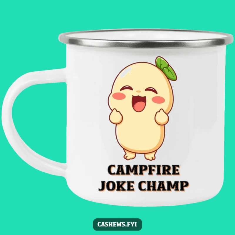 Funny Giggling Cashew Camping Mug: Laughing Nut for Outdoor Fun, Great Gift