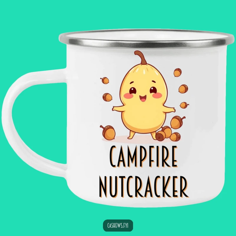Funny Juggling Cashew Camping Mug: Enjoy Your Drink with This Hilarious Nutty Mug