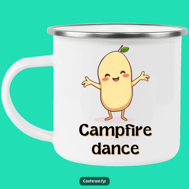 Funny Kawaii Cashew Camping Mug: Silly Dance Companion for Hilarious Outdoor Fun