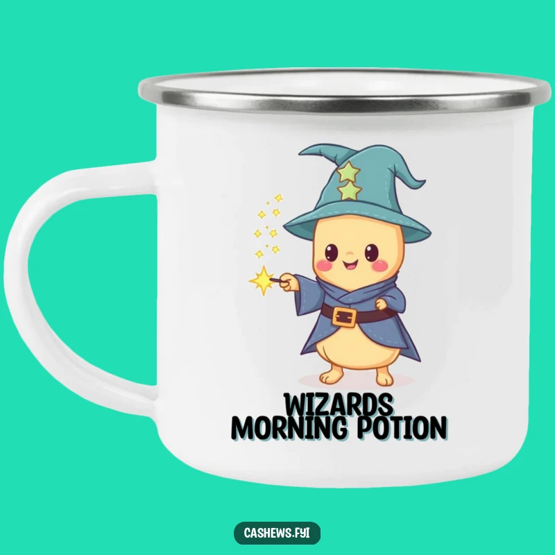 Funny Kawaii Cashew Wizard Camping Mug - Magical & Hilarious Outdoor Gear