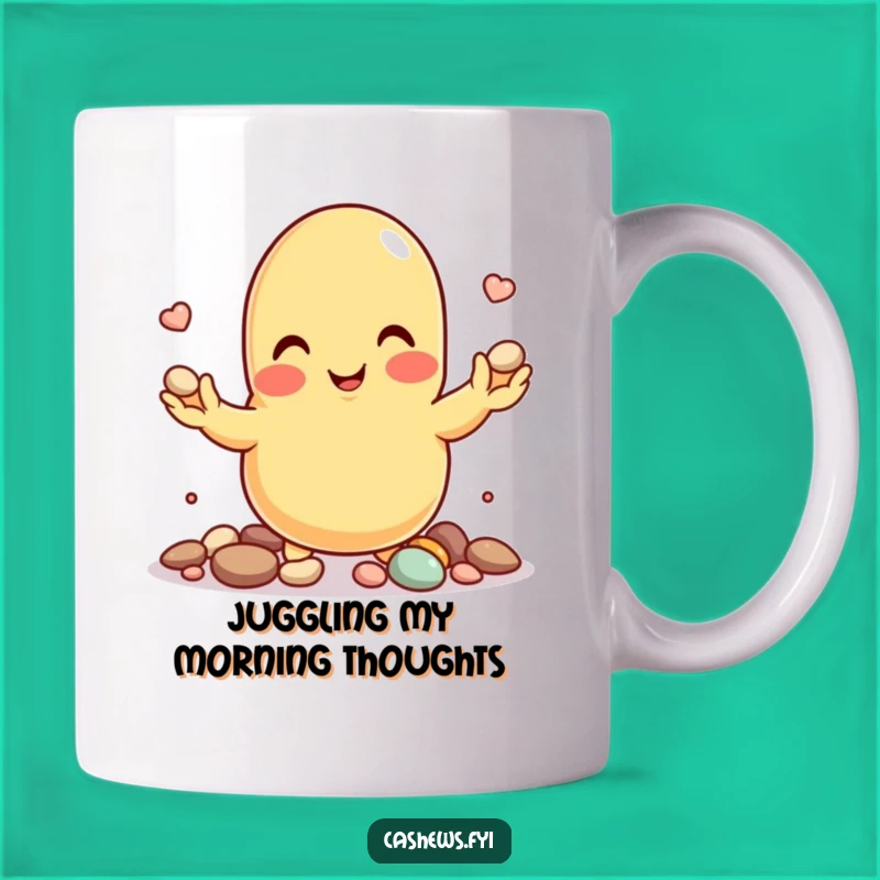 Funny Juggling Cashew Mug - Skillful Nut Character Mug for a Focused Morning