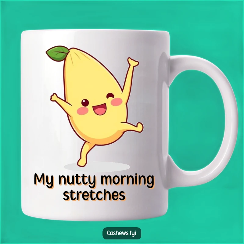 Funny Kawaii Cashew Cartwheel Mug: The Perfect Joyful Gift for Nut Lovers!