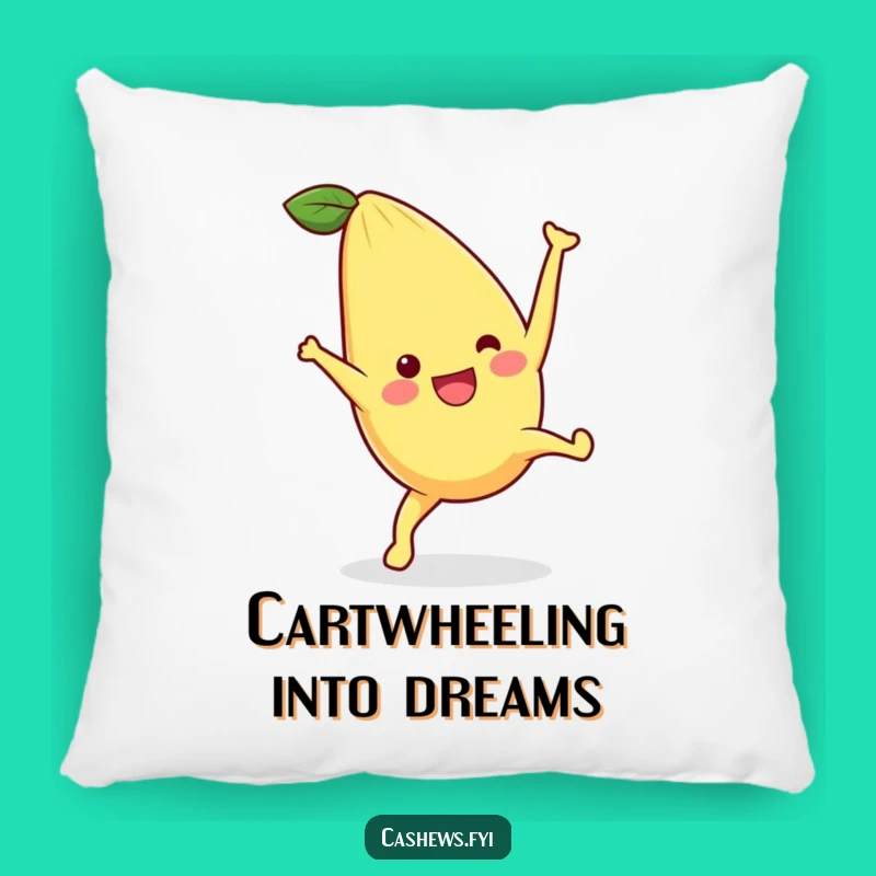 Funny Kawaii Cashew Cartwheel Pillow: Cuddle Up with Hilarious Nutty Charm!