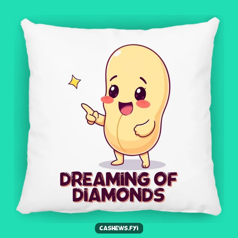 Cozy Funny Cashew Nut Gem Pillow - Snuggle with Sparkle!