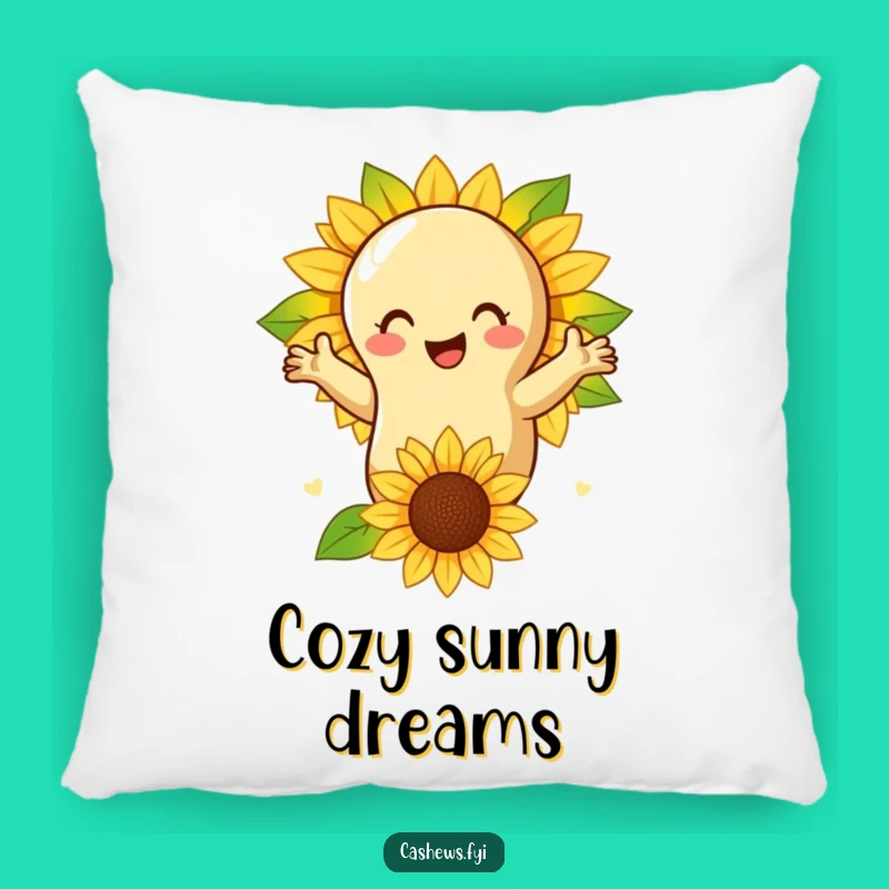 Funny Cashew Nut Sunflower Hug Pillow - Cozy Nature Comfort, Cute Gift!