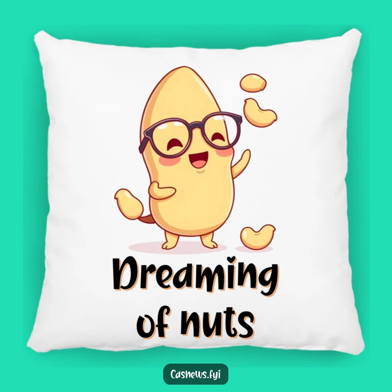 Funny Kawaii Cashew Pillow: Soft Spectacled Juggler Cushion, Comfy Nutty Accent Gift