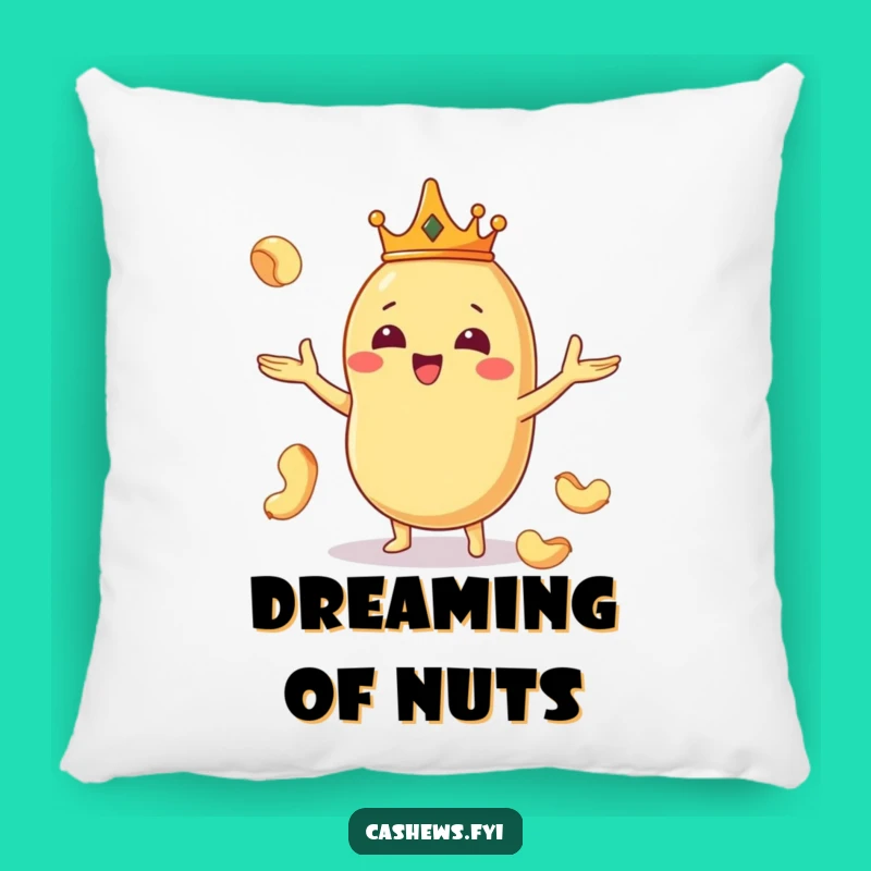 Funny Kawaii Cashew King Pillow - Comfy Royalty & Hilarious Decor