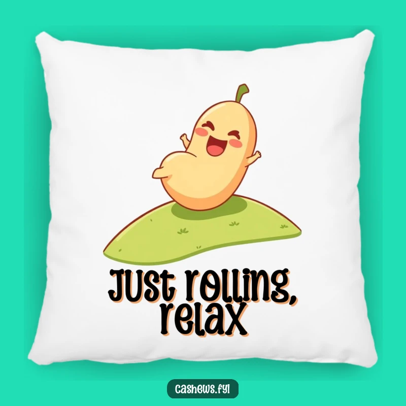 Funny Cashew Pillow: Cozy & Hilarious Nut Rolling Downhill Accent