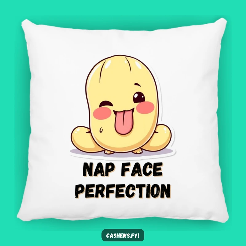 Funny Cashew Wink Pillow - Soft, Cheeky, Perfect Accent!