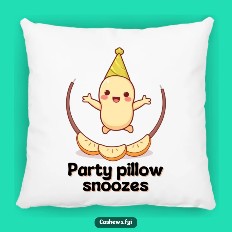 Funny Cashew Party Pillow: Soft Jumping Nut Cushion, Comfy Festive Accent Gift