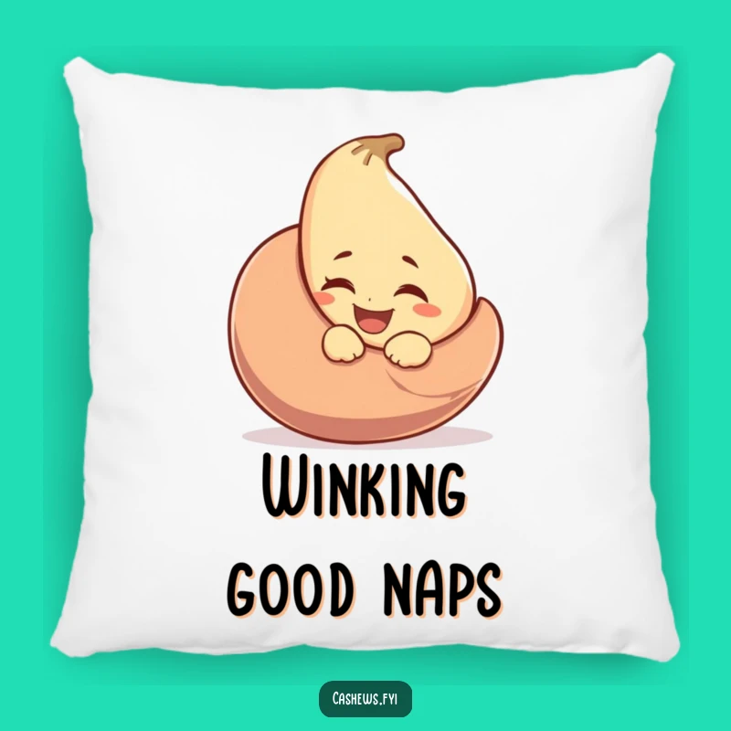 Funny Winking Cashew Pillow: Cozy, Cheeky Nutty Decor for Your Sofa of Smiles