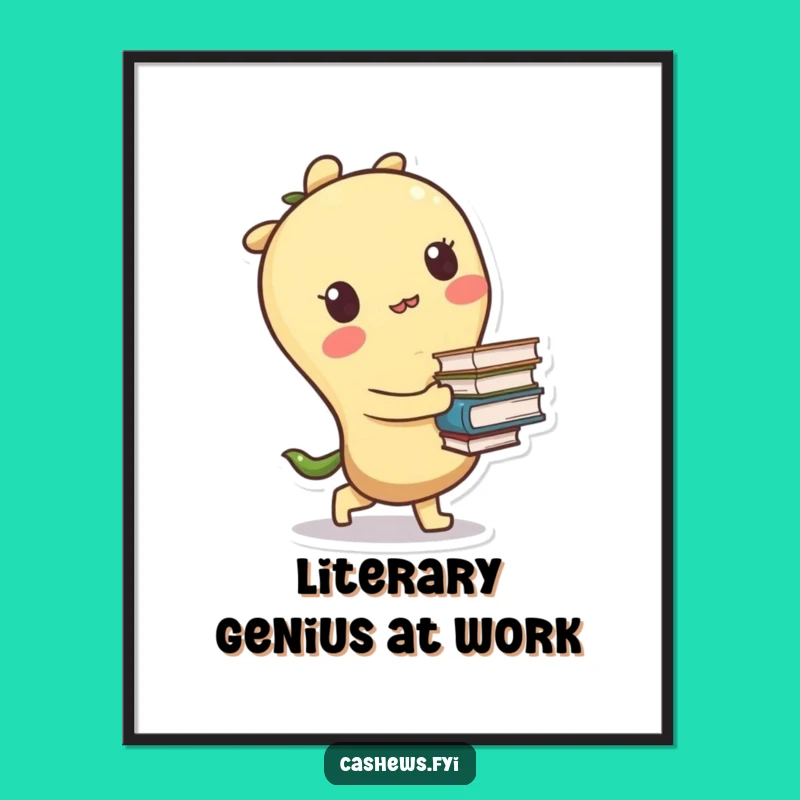 Funny Cashew Books Digital Art: Instantly Download This Hilarious and Relatable Scene!