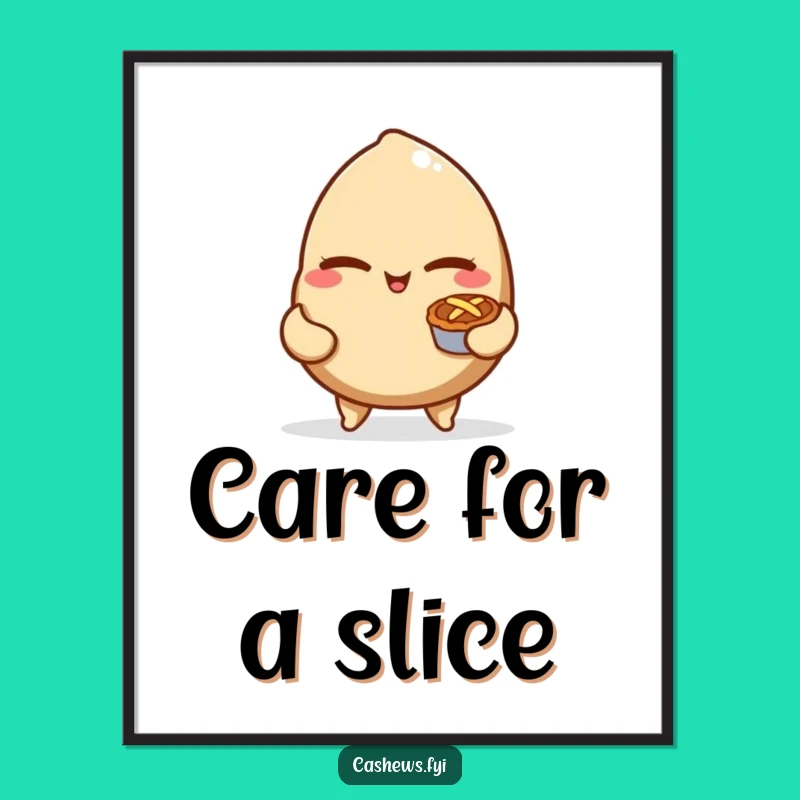 Funny Cashew Nut Sweet Mischief Digital Print - Playful Wall Art!