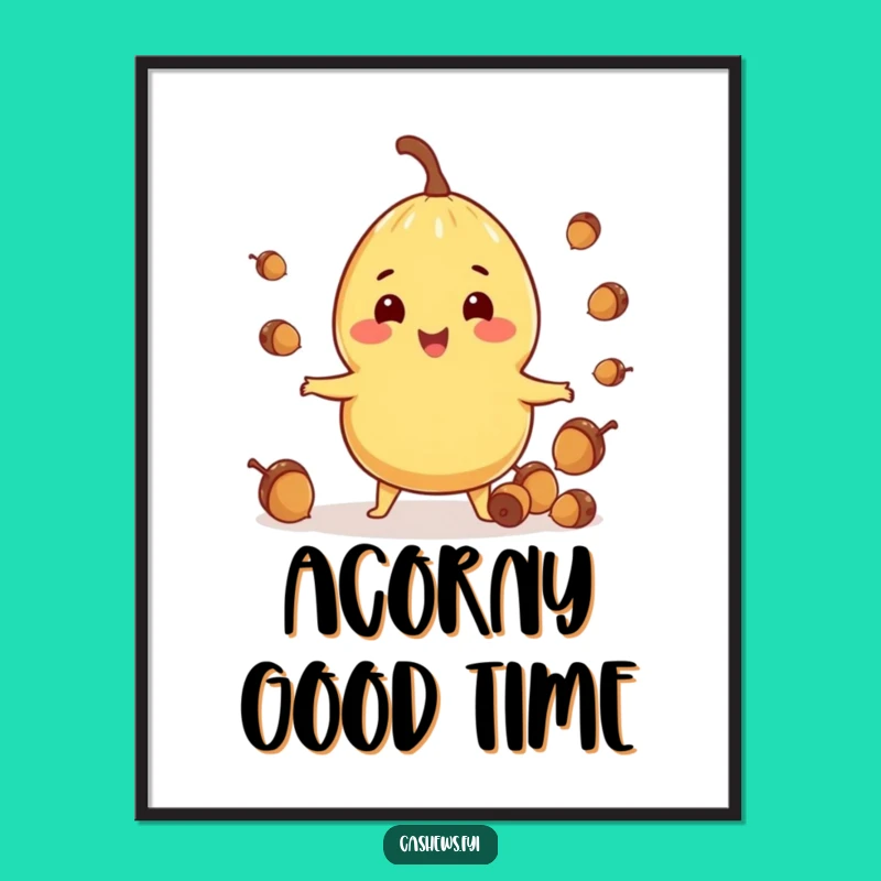 Funny Juggling Cashew Digital Art: Instant Download of Hilarious Nutty Wall Decor