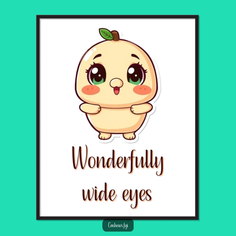 Funny Kawaii Cashew Wonder Digital Art - Hilarious Nutty Decor for Inspiring Spaces