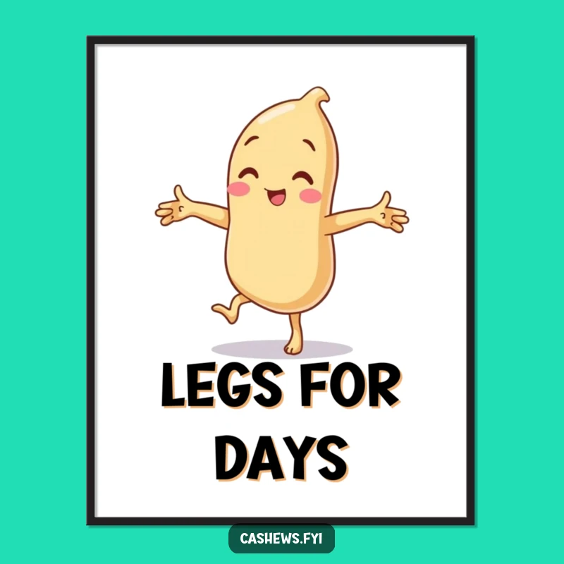 Funny Cashew Digital Art Print: Instant Laughs for Your Space