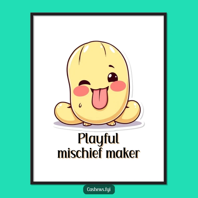 Funny Cashew Wink Digital Art - Instant Cheeky Decor!