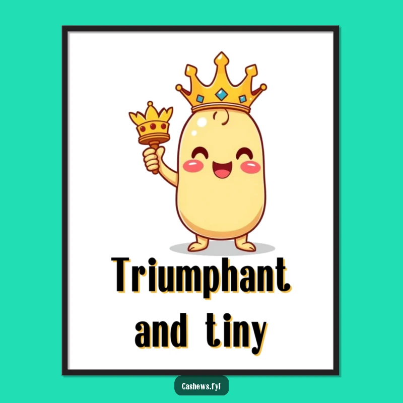 Funny Victorious Cashew Digital Art: High-Res Humorous Victory Art