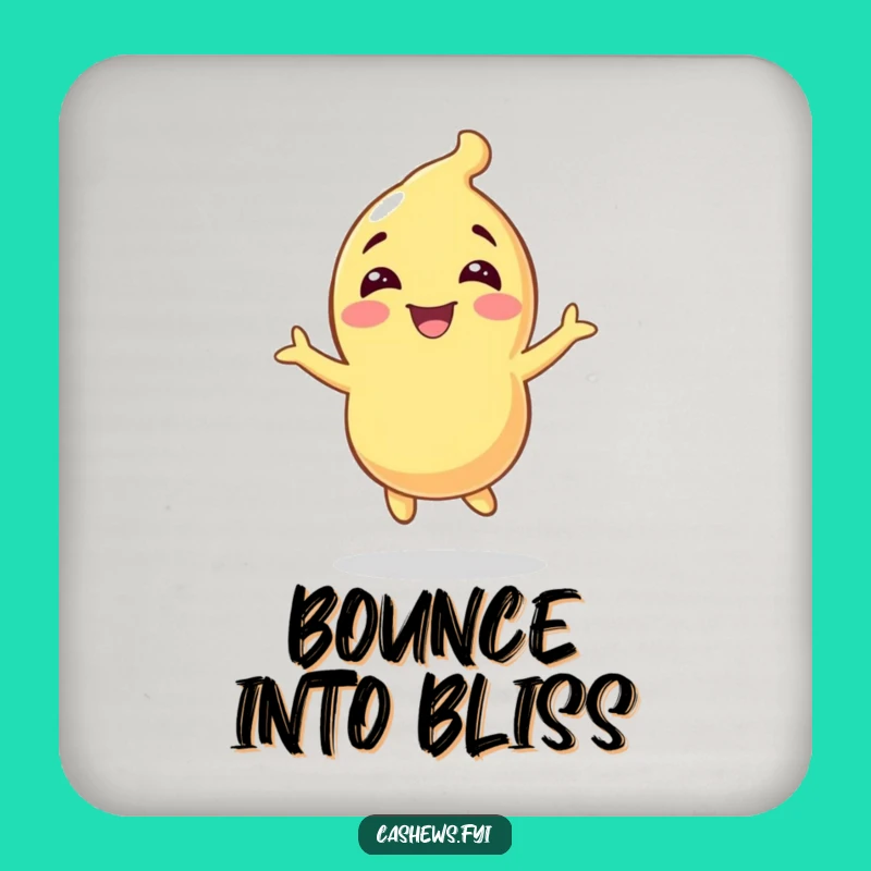 Funny Cashew Character Bouncing Coaster - Protect Surfaces with Glee!