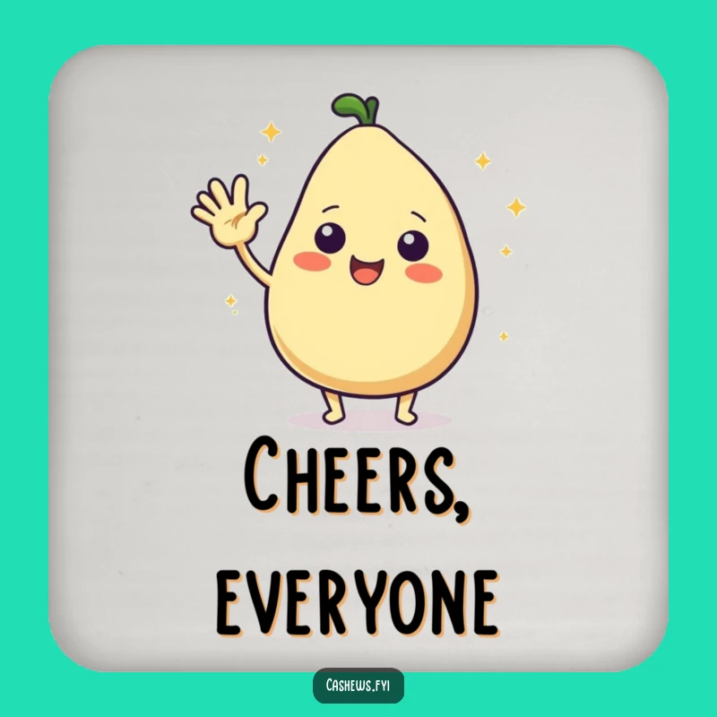 Funny Cashew Hello Coaster: Greet Your Drinks with This Hilarious Nutty Accessory!