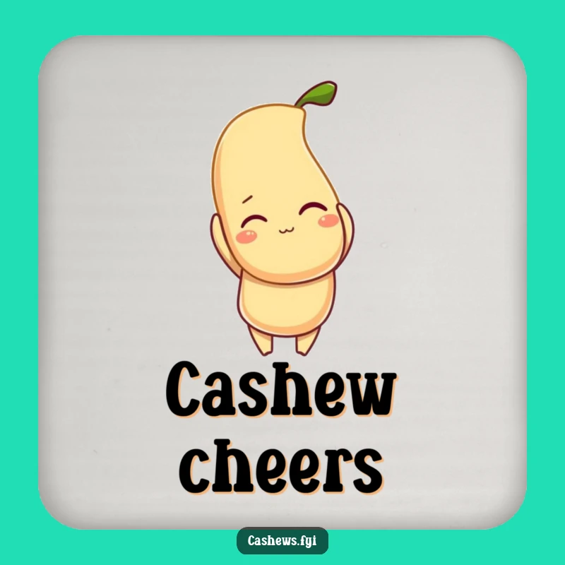Funny Cashew Coaster - Hilarious Nutty Character Gift for Tabletop Humor