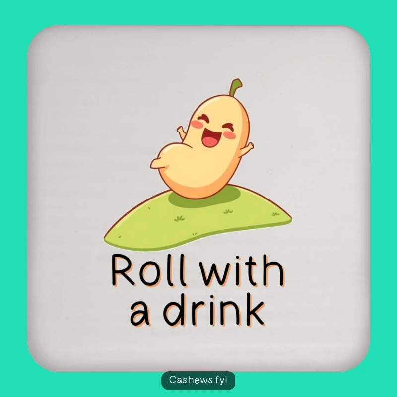 Funny Cashew Coasters: Protect Surfaces with Joyful Nut Rolling Humor