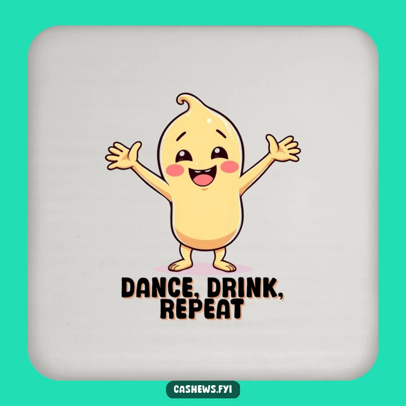 Funny Cashew Dance Party Coaster: Hilarious Groover, Perfect Funny Gift for Your Table!