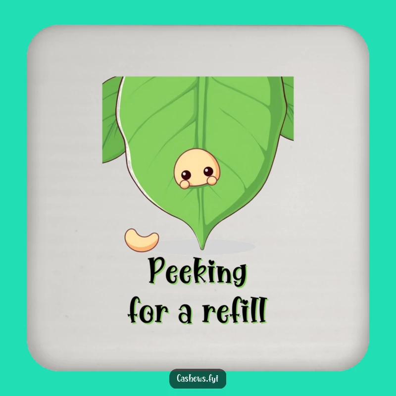 Funny Cashew Nut Leafy Cover Coaster - Protect Your Table Hilariously!