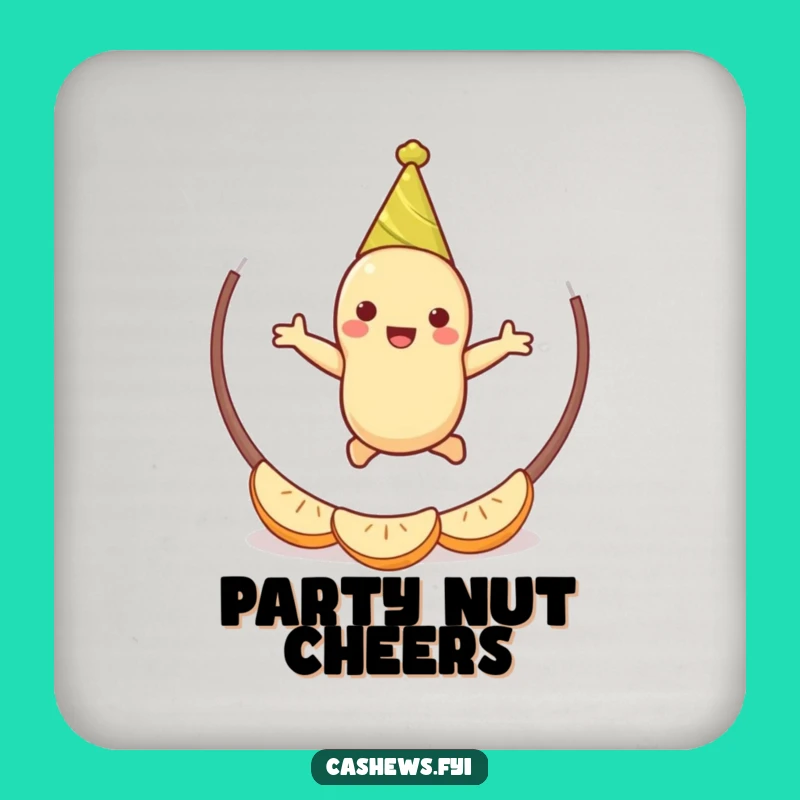 Funny Cashew Party Drink Coaster: Jumping Nut Protector, Humorous Celebration Table Gift