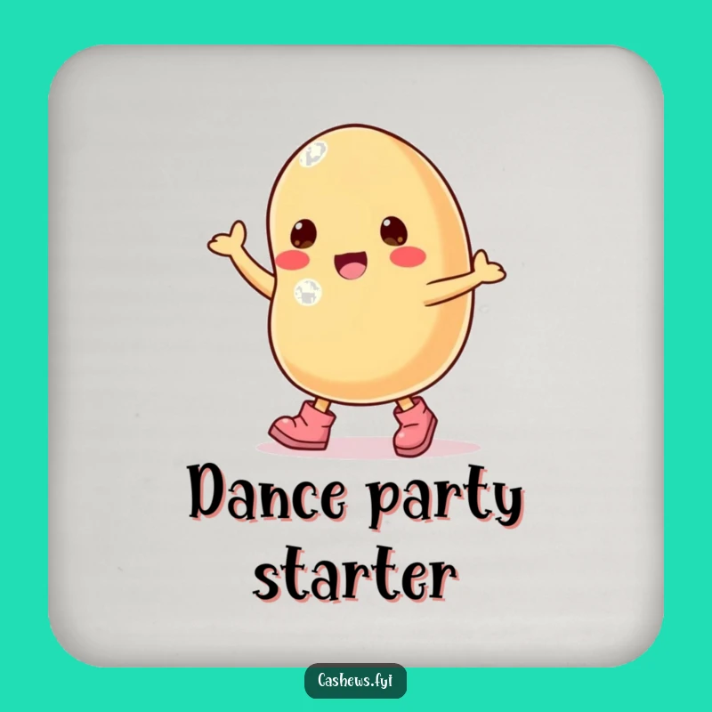 Funny Dancing Cashew Coaster - Groovy Nut Drink Protector for Fun Tables