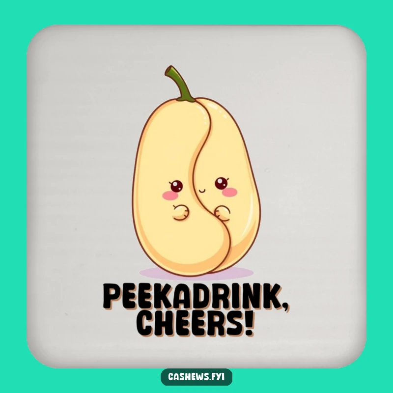 Funny Kawaii Cashew Coaster Set: Protect Surfaces with Adorable Nutty Character Art