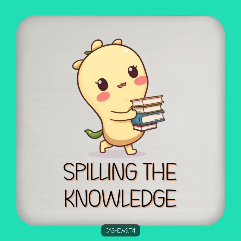 Funny Cashew Books Coaster: Protect Your Surfaces with This Hilarious Nutty Accessory!