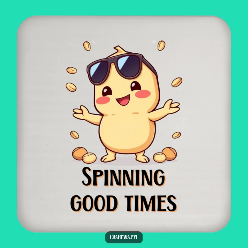 Funny Kawaii Cashew Drink Coaster: Juggling Style and Table Protection, Hilarious