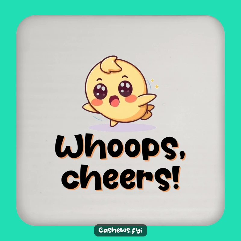 Funny Surprised Cashew Coaster: Protect Surfaces with Grace and Nutty Humor