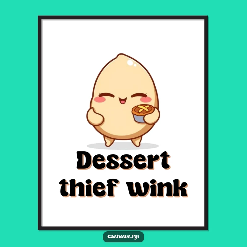 Funny Cashew Nut Sweet Heist Poster - Dessert Art Funny Gift!