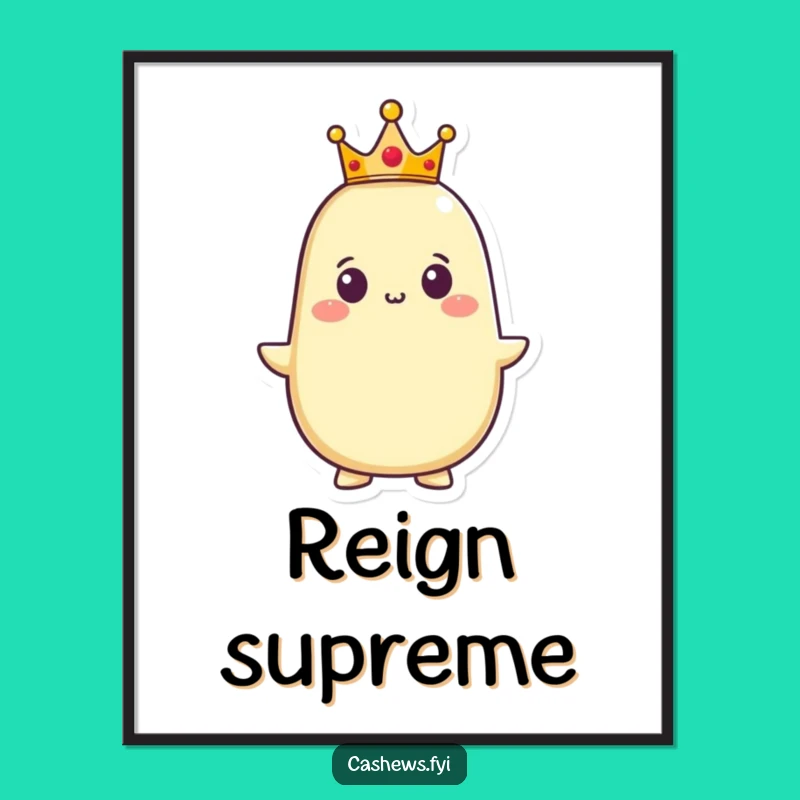 Funny Cashew King Poster: Royal Art for a Proud Space!