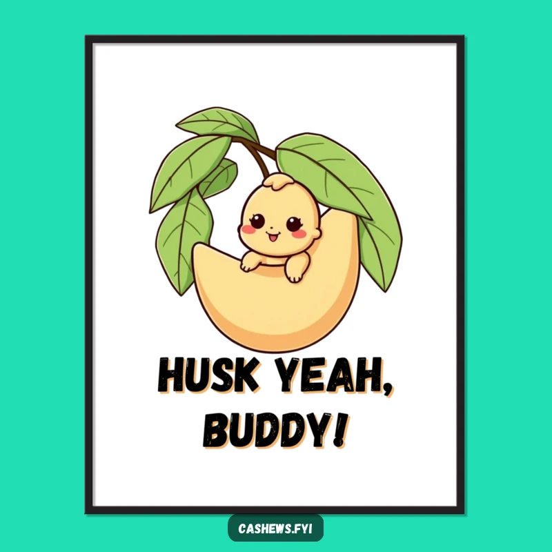 Funny Cashew Adventure Poster: Whimsical Wall Art for a Joyful Nutty Vibe
