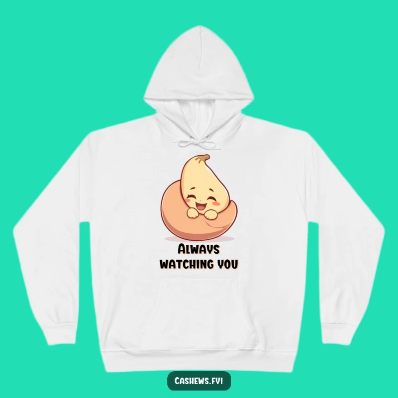 Funny Winking Cashew Hoodie: Cozy, Cheeky Nutty Wear for Playful Comfort and Warmth
