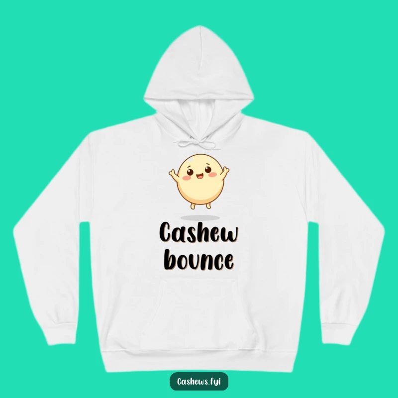 Funny Leaping Cashew Hoodie: Cozy Nut Art, Comfy Funny Gift for Go-Getters