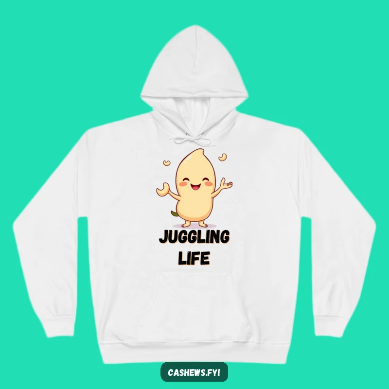 Funny Juggling Cashew Hoodie: Cozy Nut Art, Comfy Funny Gift for the Skilled