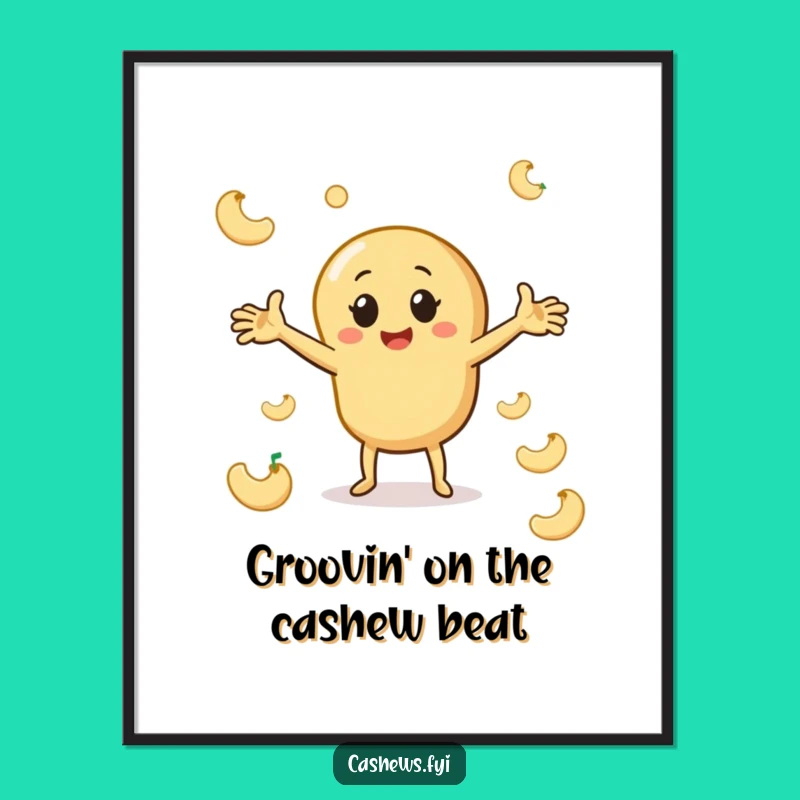 Funny Free Printable Cashew Wall Art - Playful Dance Downloadable Decor