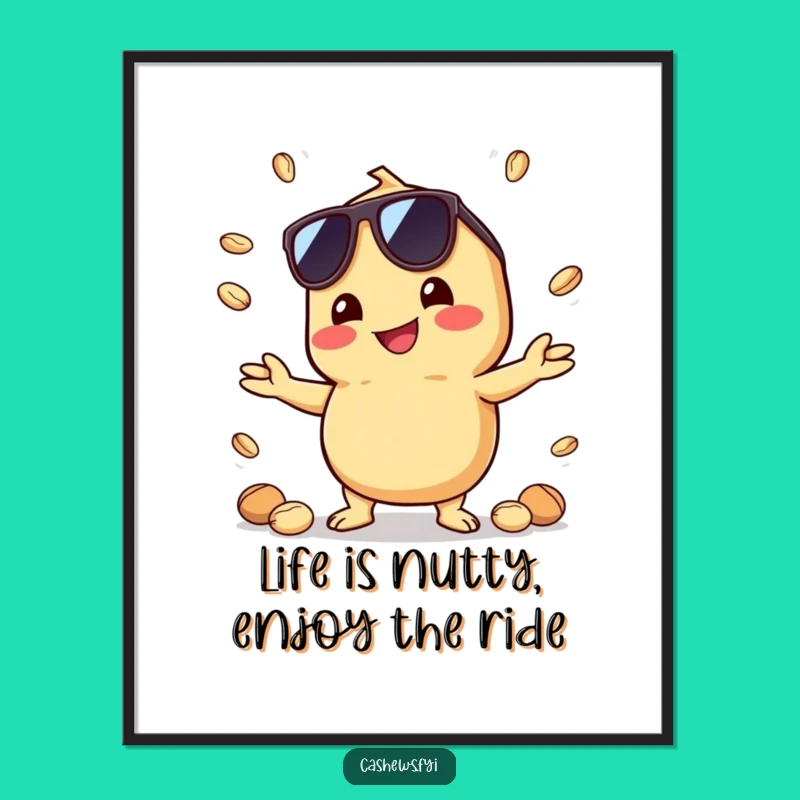 Funny Free Printable Wall Art Cashew Juggling Nuts Downloadable Decor