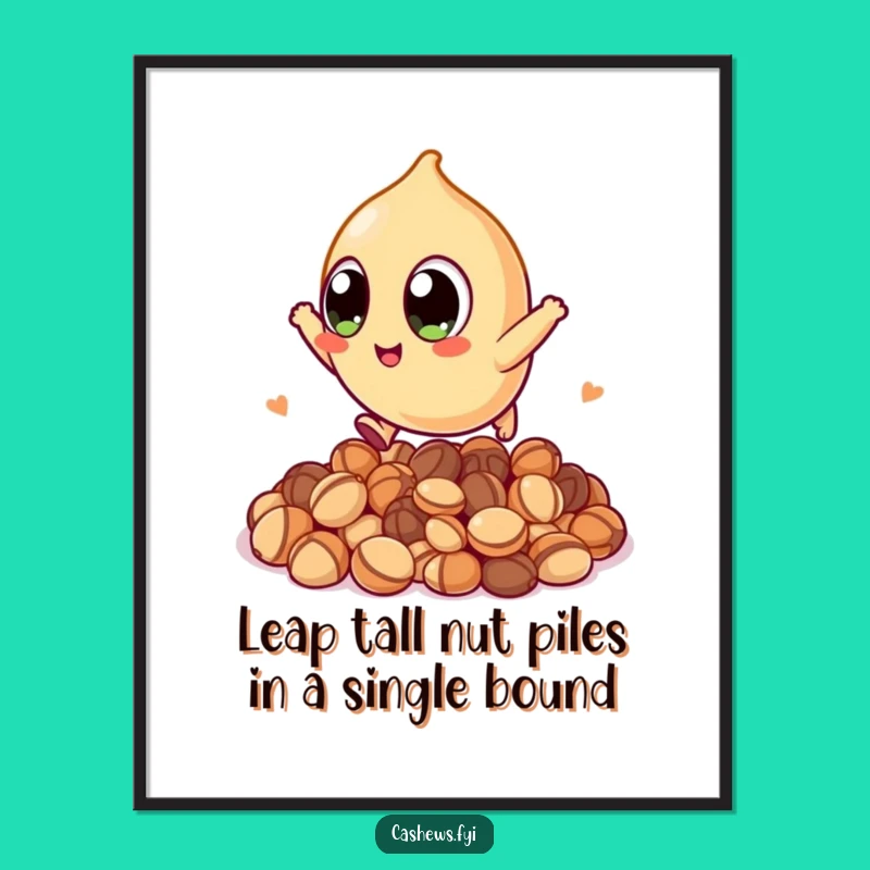 Funny Free Printable Wall Art Cashew Jumping Nuts Downloadable Decor